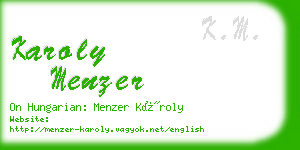 karoly menzer business card